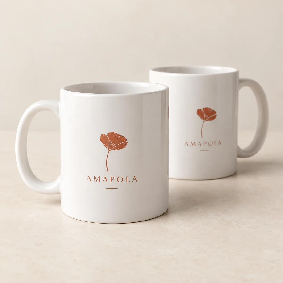 Muestra conceptual: Tazas cerámicas · impresión personalizada